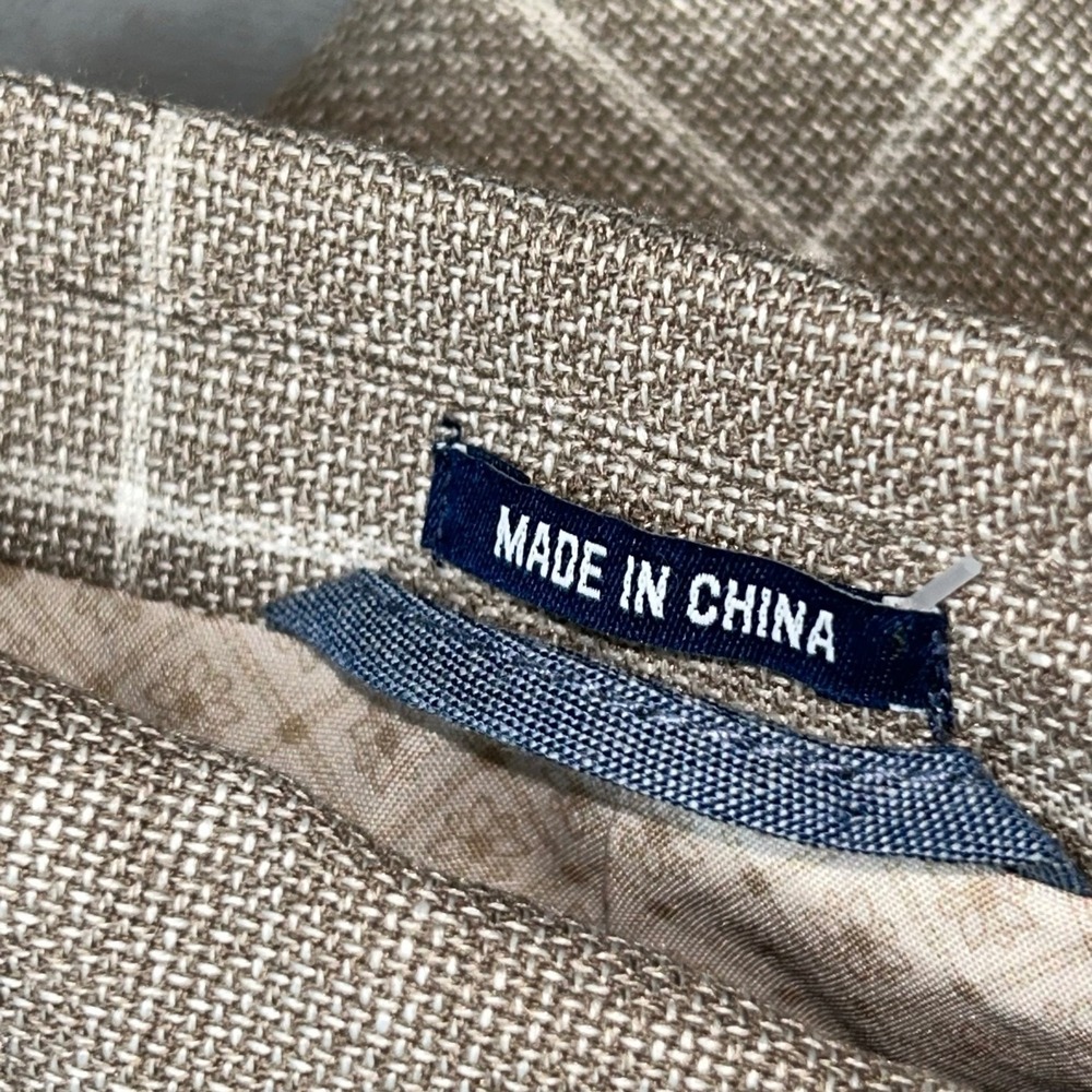 Crown & Ivy Blazer 46R Tan Windowpane Sport Coat Modern Fit Stretch NWT motion - Picture 8 of 16